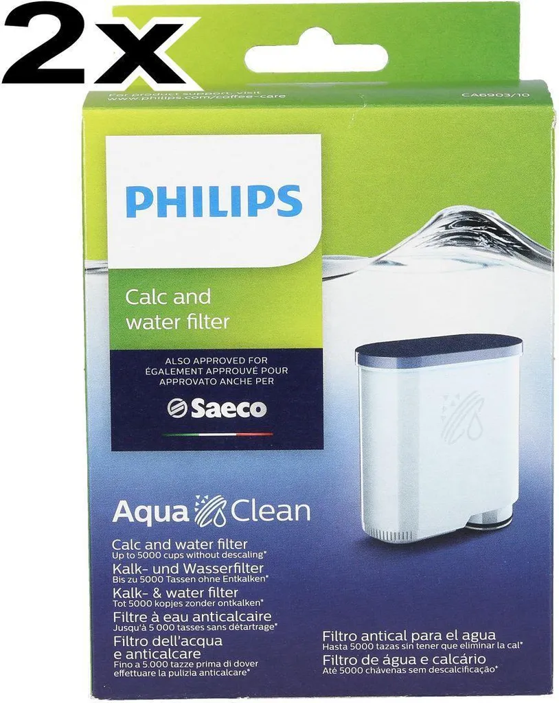SET 2STK Wasserfilter AquaClean Click&Go-System PHILIPS Saeco 421946039401 CA6903/10 Calc And Water Filter Für Kaffeemaschine Kaffeevollautomat 1 SET 2STK Wasserfilter AquaClean Click&Go-System PHILIPS Saeco 421946039401 CA6903/10 Calc And Water Filter Für Kaffeemaschine Kaffeevollautomat