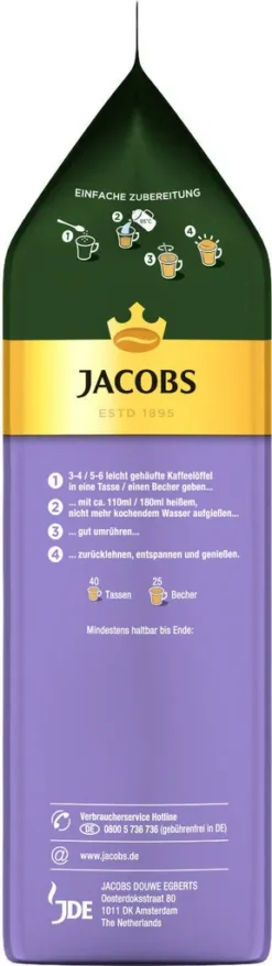 JACOBS Typ Cappuccino Choco So Leicht Mit Milka Geschmack 12 Beutel - 12 X 400g -De’Longhi Verkaufsgeschäft b25f1ecca0b636b1fbeaf4456d490100