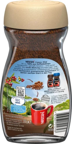 Nestlé® Nescafé Classic Mild | Löslicher Kaffee | 200g-Glas -De’Longhi Verkaufsgeschäft b2c5f151dbc94f4402c8a50f8f23a411
