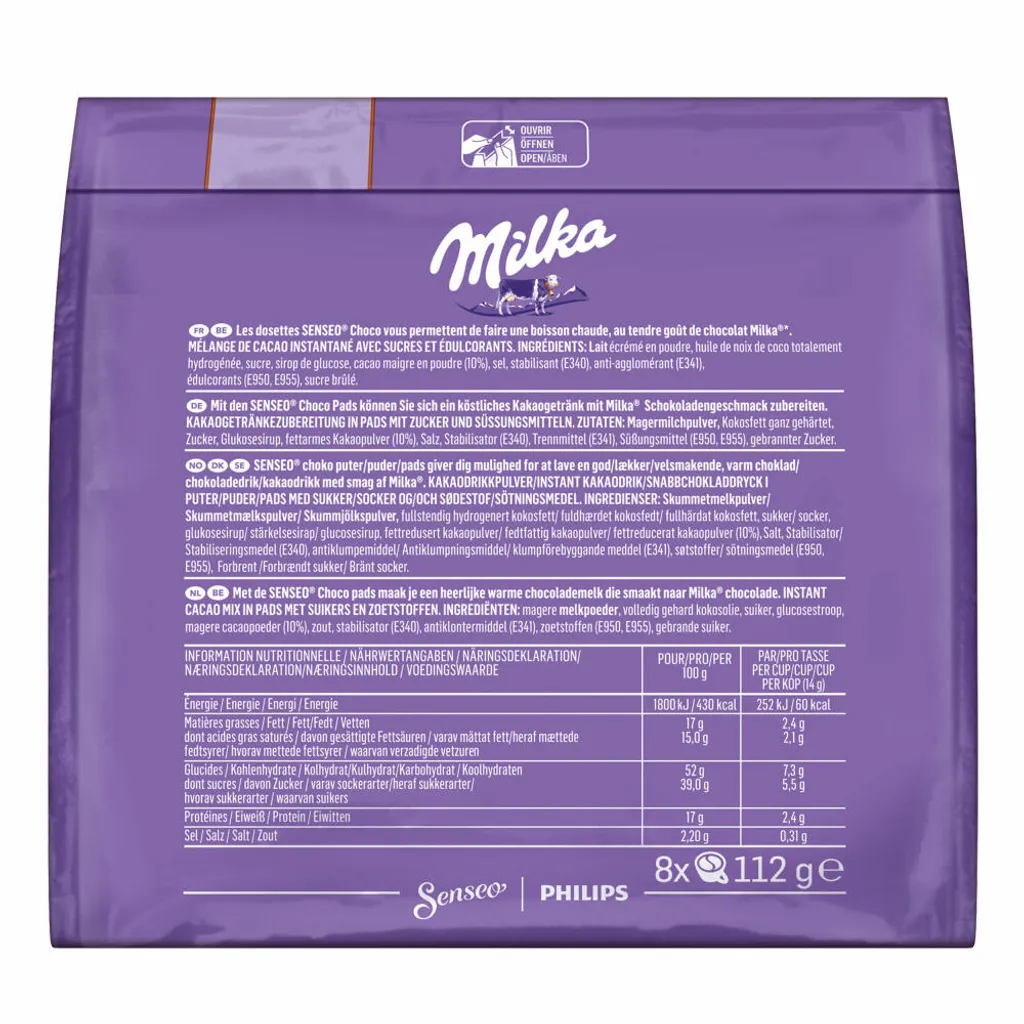 Senseo Milka Choco Pads, Schokoladengetränk, Kakaogetränk, Kaffeepads, 8 Pads Für 8 Portionen, 112 G 4 Senseo Milka Choco Pads, Schokoladengetränk, Kakaogetränk, Kaffeepads, 8 Pads Für 8 Portionen, 112 G – Bild 4