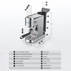 BlitzHome Espresso Maschine Kaffeemaschine Cappuccinomaschine Milchaufschäumer Espressomaschinen -De’Longhi Verkaufsgeschäft bc9c61bde93f18470319f3eaba29e7ca