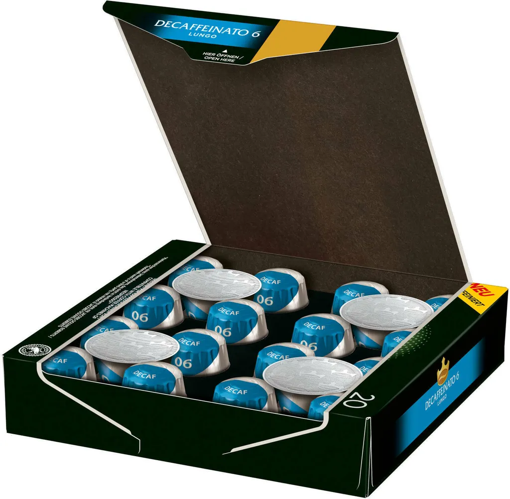 JACOBS Kapseln Decaffeinato 6 Lungo Entkoffeiniert 1 X 20 Nespresso®* Kompatible Kaffeekapseln 2 JACOBS Kapseln Decaffeinato 6 Lungo Entkoffeiniert 1 X 20 Nespresso®* Kompatible Kaffeekapseln – Bild 2