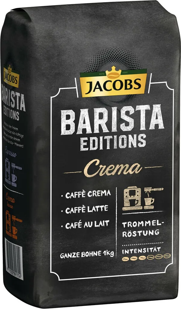 JACOBS Kaffeebohnen Barista Editions Crema 2x1 Kg Ganze Kaffee Bohnen Geröstet 3 JACOBS Kaffeebohnen Barista Editions Crema 2x1 Kg Ganze Kaffee Bohnen Geröstet – Bild 3