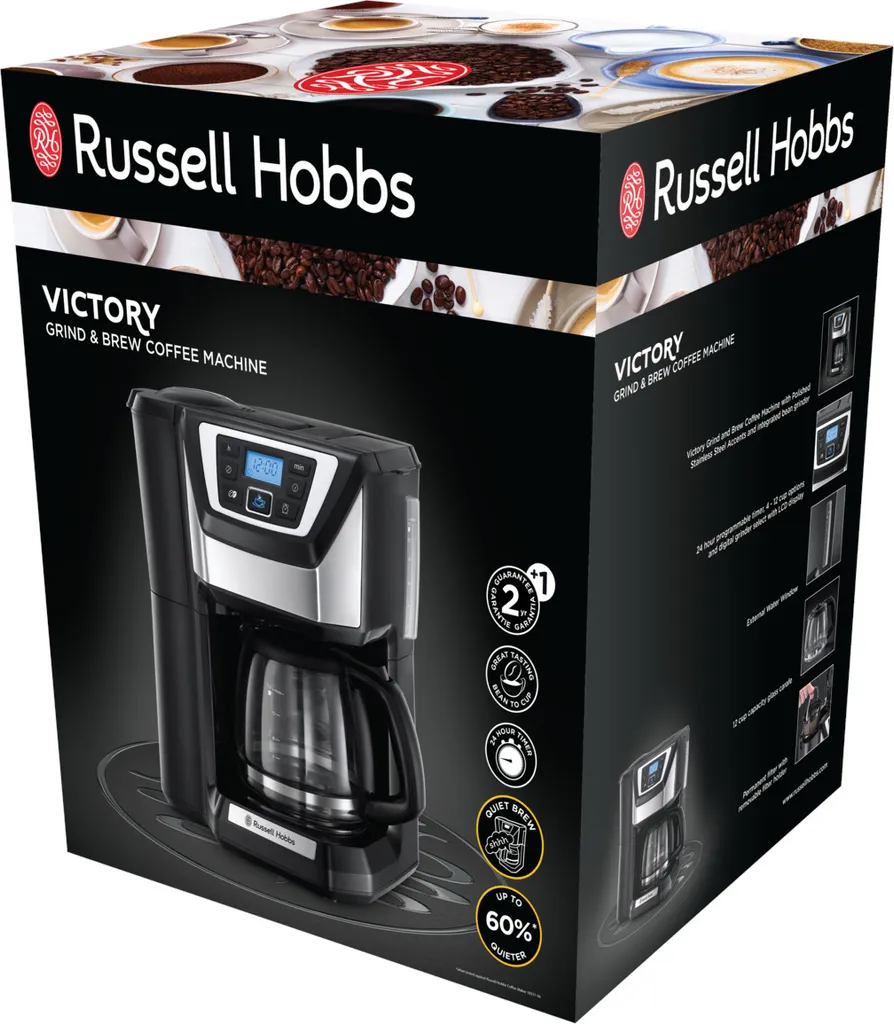 Russell Hobbs 22000-56 Chester Grind Und Brew Glas-Kaffeemaschine Mahlwerk 8 Russell Hobbs 22000-56 Chester Grind Und Brew Glas-Kaffeemaschine Mahlwerk – Bild 8