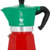 Bialetti - Moka Express Collection Italia (Tricolour), 3-Tassen-Kaffeemaschine, Aluminium
