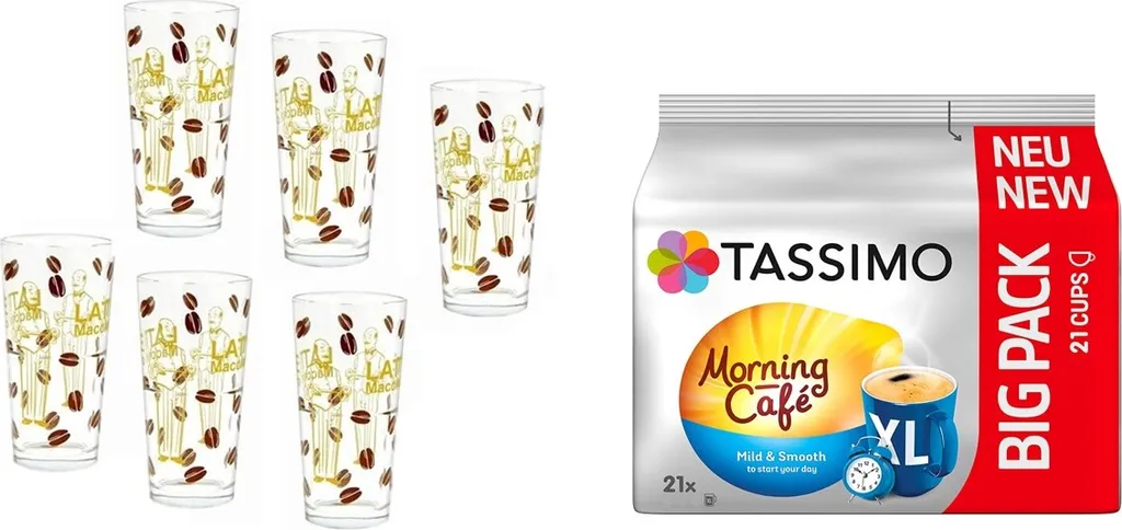 Tassimo Morning Café Xl Mild & Smooth Im 21er Big Pack 163.8 G Plus 6 Gläser 350ml 1 Tassimo Morning Café Xl Mild & Smooth Im 21er Big Pack 163.8 G Plus 6 Gläser 350ml