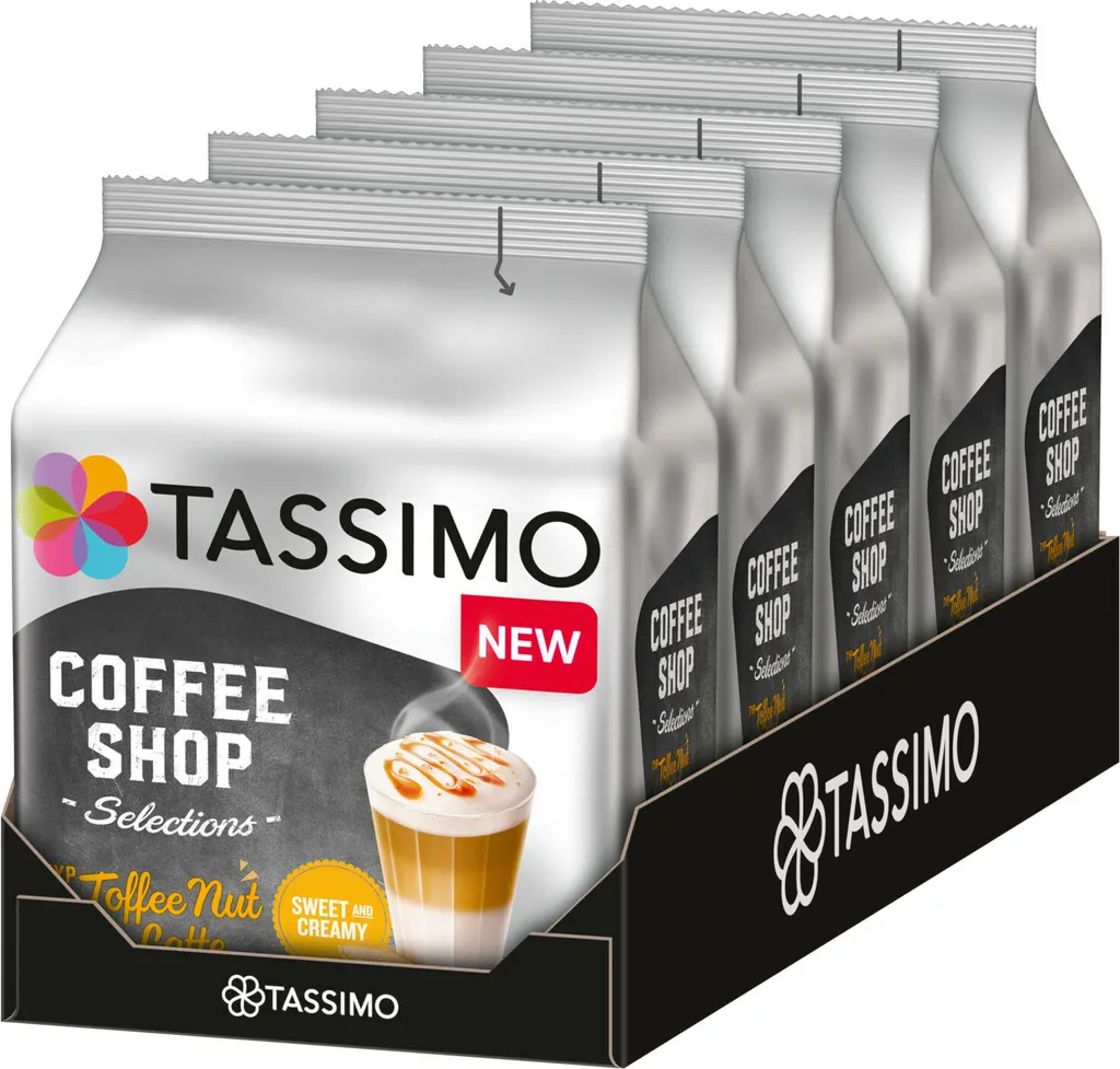 TASSIMO Coffee Shop Selections Toffee Nut Latte T Discs Kapseln 5 X 8 Getränke 1 TASSIMO Coffee Shop Selections Toffee Nut Latte T Discs Kapseln 5 X 8 Getränke