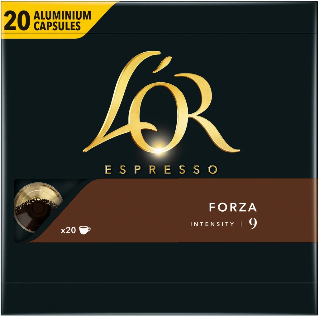 L'OR Kapseln Forza 9 Espresso 5 X 20 Nespresso®* Kompatible Kaffeekapseln 2 L'OR Kapseln Forza 9 Espresso 5 X 20 Nespresso®* Kompatible Kaffeekapseln – Bild 2