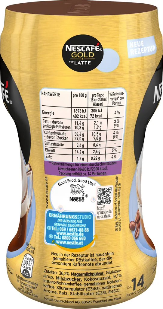 Nescafé® Nescafé Gold Typ Latte | 250g Dose 2 Nescafé® Nescafé Gold Typ Latte | 250g Dose – Bild 2