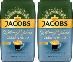 JACOBS Kaffeebohnen Expertenröstung Crema Mild Röstung Des Jahres 2 X 1 Kg + 1 Aluminium Dose Barista Design -De’Longhi Verkaufsgeschäft d3aea06eb2a0c970a27fa8ce40c238d3