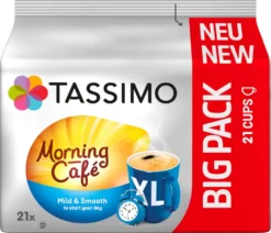 TASSIMO Morning Café XL Big Packs Mix-Paket 3 Sorten 6 Packungen 126 Getränke -De’Longhi Verkaufsgeschäft d45a8cc1d6c2a832a43a985b72421c33