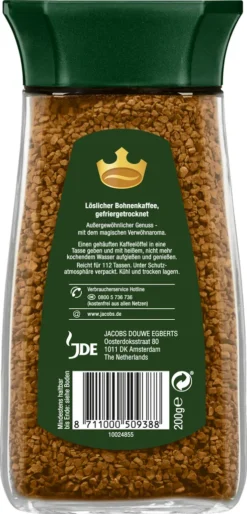 Jacobs Krönung Klassisch | Löslicher Kaffee | 200g-Glas -De’Longhi Verkaufsgeschäft d6690de5274f82b4851b37fa6800b474