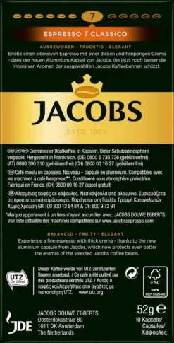 Jacobs Espresso Classico | 10 Nespresso® Komp. Kapseln -De’Longhi Verkaufsgeschäft dc29346bbbfbb70af94b0f773ddfff37