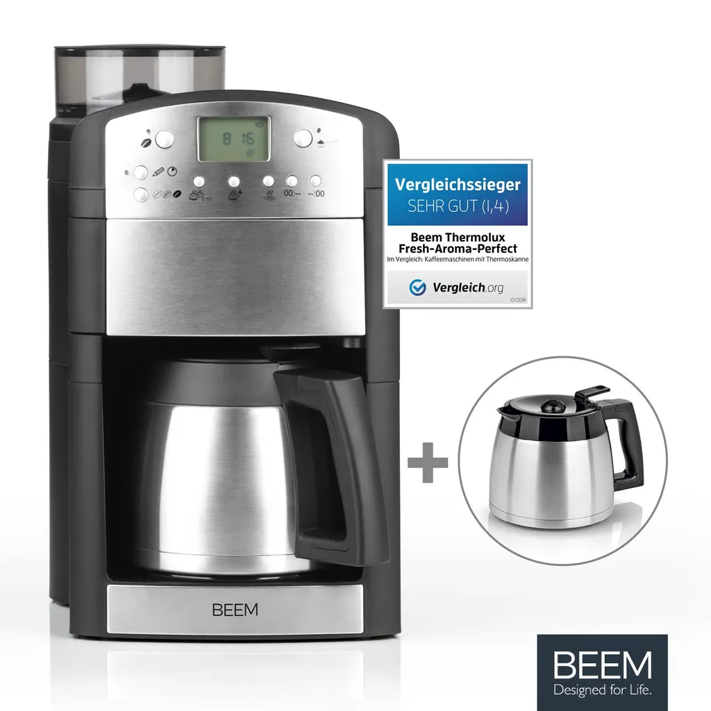 BEEM FRESH-AROMA-PERFECT Filterkaffeemaschine Mit Mahlwerk - Thermo | 2 Isolierkannen Kaffeemaschine Mahlwerk Timer 2x Thermoskanne Filterkaffeemaschine Kaffeeautomat 1 BEEM FRESH-AROMA-PERFECT Filterkaffeemaschine Mit Mahlwerk - Thermo | 2 Isolierkannen Kaffeemaschine Mahlwerk Timer 2x Thermoskanne Filterkaffeemaschine Kaffeeautomat