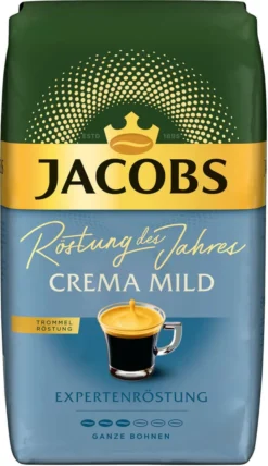 JACOBS Kaffeebohnen Expertenröstung Crema Mild Röstung Des Jahres 2 X 1 Kg + 1 Aluminium Dose Barista Design -De’Longhi Verkaufsgeschäft e12e5f6d50ac343e51ae4c0007bff4fe