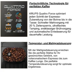 Krups Kaffeevollautomat Quattro Force Mit Milchaufschäumdüse + Mahlwerk EA817K 14 Krups Kaffeevollautomat Quattro Force Mit Milchaufschäumdüse + Mahlwerk EA817K -De’Longhi Verkaufsgeschäft e3a4c6574d4f965bc506c49d19529de4