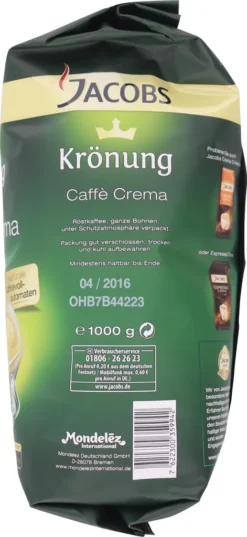 Jacobs Krönung Crema | Ganze Bohne | 1000g -De’Longhi Verkaufsgeschäft e8be5de50d1124cb66006c0bb1e2cea2