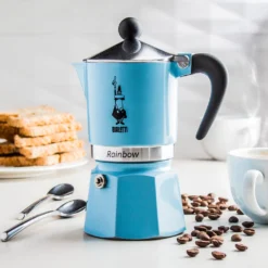 Bialetti Rainbow, Italienische Espresso-Kaffeemaschine, Aluminium, 3 Tassen, Blau -De’Longhi Verkaufsgeschäft e900015b84613d6b6831369efe029e1f