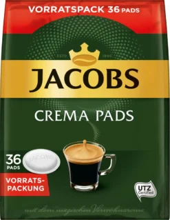 JACOBS Pads Crema Classic UTZ- 5 X 36 Getränke Vorteilspack + 1 Senseo Dose -De’Longhi Verkaufsgeschäft f1853182ce9758c9b4b0119d893964c3