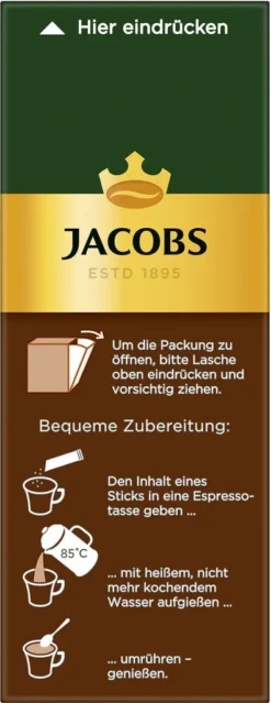JACOBS Espresso Löslicher Kaffee 12er Pack - 12 X 25 Sticks -De’Longhi Verkaufsgeschäft f27c6f28ec73822b3615311343e31ac4