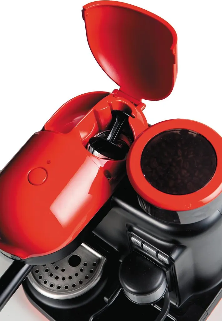 Ariete Siebträger-Espressomaschine Moderna Mit Kaffeemühle Und Aufschäumdüse, Rot/schwarz 16 Ariete Siebträger-Espressomaschine Moderna Mit Kaffeemühle Und Aufschäumdüse, Rot/schwarz – Bild 16