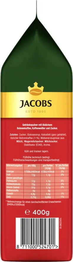 JACOBS Typ Cappuccino 10 Beutel Löslicher Kaffee Intantkaffee 10 X 400 G Cremig -De’Longhi Verkaufsgeschäft fca7a63c6be9b0878ede75d4d21ddb01