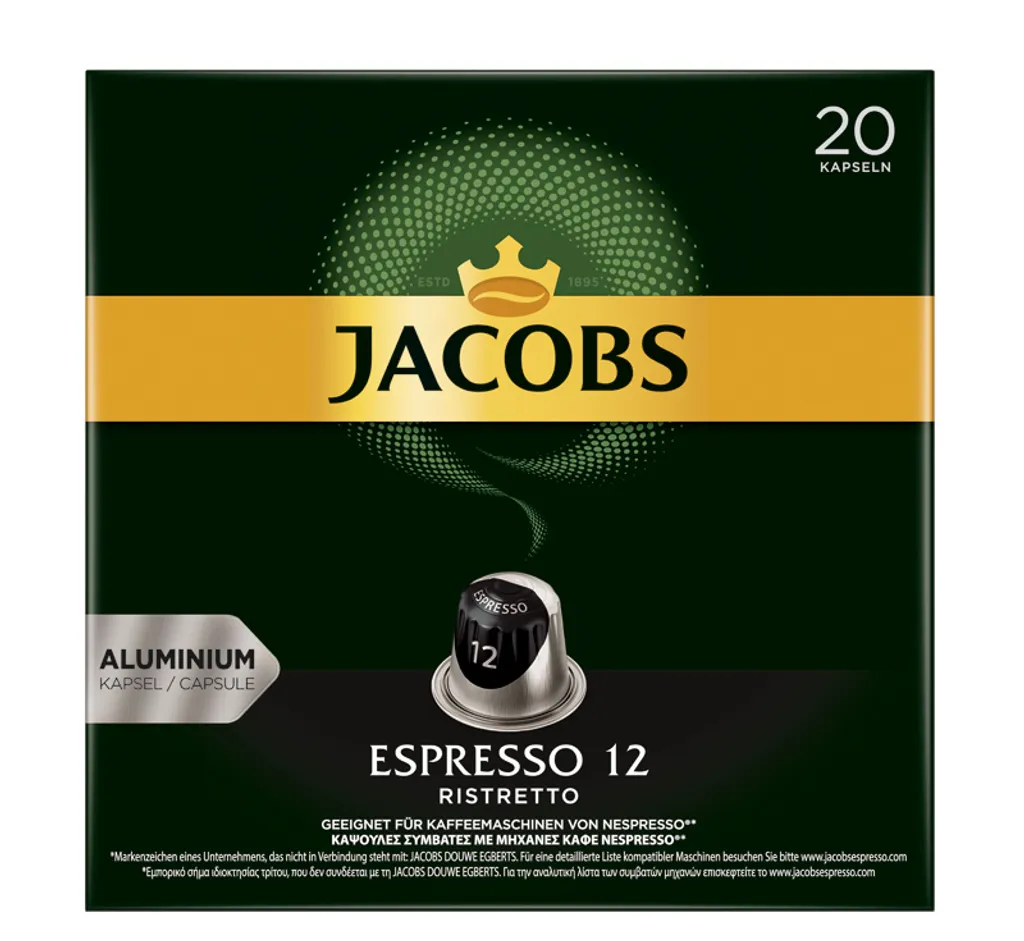 JACOBS Kapseln 200 Nespresso®* Kompatibel Lungo 8 & 6 + Espresso 12 Ristretto 1 JACOBS Kapseln 200 Nespresso®* Kompatibel Lungo 8 & 6 + Espresso 12 Ristretto