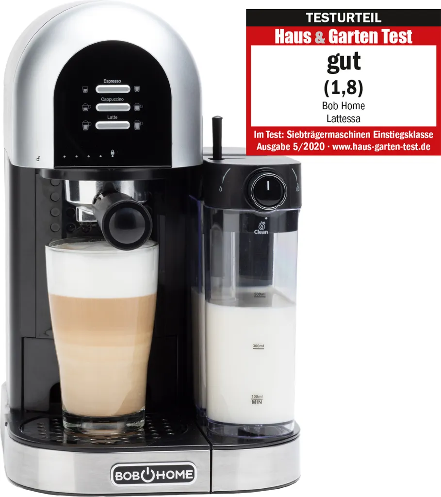 BOB HOME Kaffeecenter LATTESSA | Espressomaschine Mit Integriertem Milchaufschäumer | Kaffeespeziealitäten Auf Knopfdruck 1 BOB HOME Kaffeecenter LATTESSA | Espressomaschine Mit Integriertem Milchaufschäumer | Kaffeespeziealitäten Auf Knopfdruck