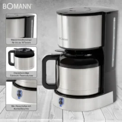 Bomann Thermo-Kaffeeautomat KA 6037 CB Edelstahl/schwarz 15 Bomann Thermo-Kaffeeautomat KA 6037 CB Edelstahl/schwarz -De’Longhi Verkaufsgeschäft ffd31e604e338b81e913836d1b38c96f